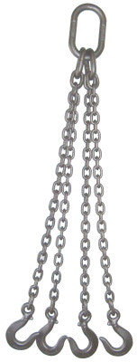 3/8" FOUR LEG CHAIN SLING OBLONG SLING HOOKS 5'