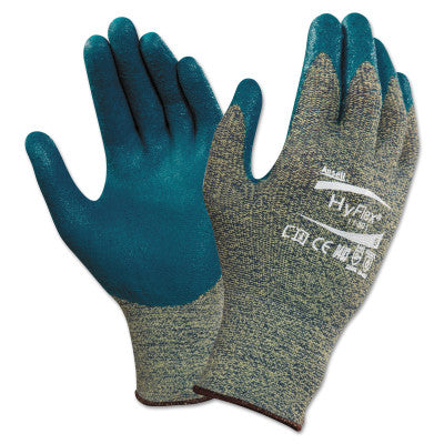 Hycron Nitrile Coated Gloves, 8, Blue