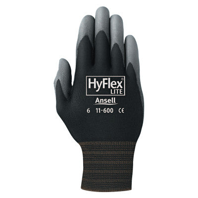 HyFlex Lite Gloves, 11, Black/Gray