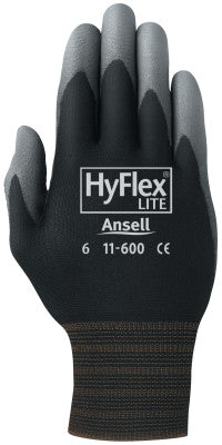 HyFlex Lite Gloves, 9, Black/Gray