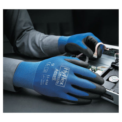 Hyflex Gloves, 9, Black/Blue