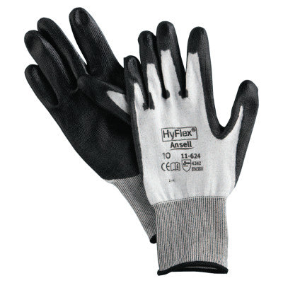 HyFlex 11-624 Dyneema/Lycra Work Gloves, Size 10, White/Black