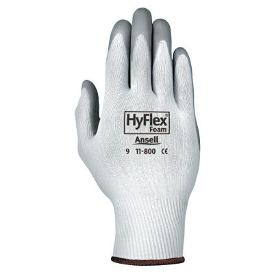 HyFlex Foam Gloves, 9, Gray/White
