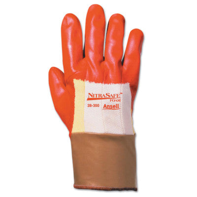 Nitrasafe Foam Gloves, 9, Orange