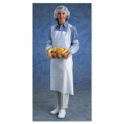 Disposable Polyethylene Aprons, 28 in X 45 in, Polyethylene, White