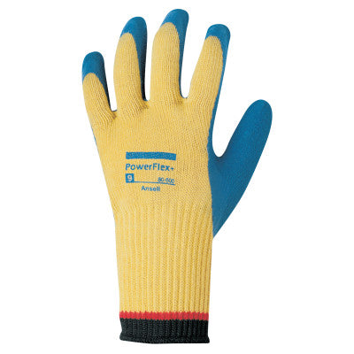 PowerFlex Plus Gloves, Size 8, Yellow/Blue