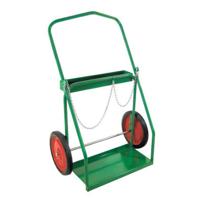Low-Rail Frame Dual-Cylinder Cart, For 9.5"-15" dia., 14" Solid Rubber/Steel Rim