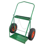 Low-Rail Frame Dual-Cylinder Carts, Holds 9.5"-15" dia., 16 in Pneumatic Wheels