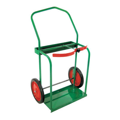 High-Rail Frame Dual-Cylinder Cart, For 9.5"-13.5" dia., 14" Solid Rubber Wheels