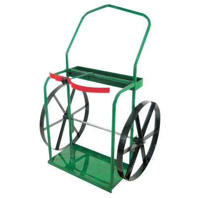 High-Rail Frame Dual-Cylinder Carts, For 9.5"-13.5" Cylinders, 24" Steel Wheels