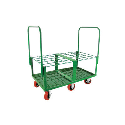 Heavy-Duty Frame Cylinder Carts, Holds 40 Cylinders, 6 in Rubber/Plastic Wheels