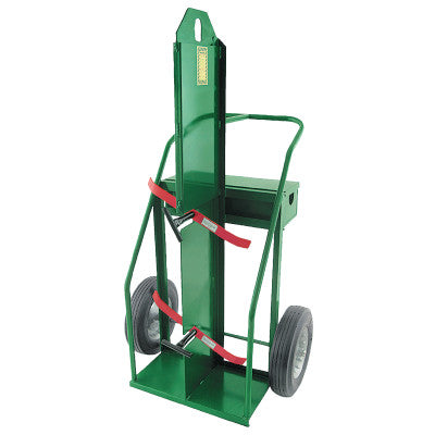 Heavy-Duty Frame Dual-Cylinder Cart, For 9.5" Cylinders, 16" Solid Rubber Wheels