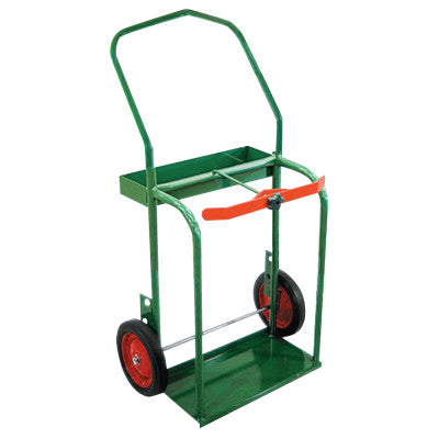 High-Rail Frame Dual-Cylinder Carts, 25"W x 46"H, Solid Rubber Wheels