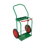 High-Rail Frame Dual-Cylinder Cart, For 9.5" Cylinders, 14" Solid Rubber Wheels