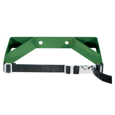 Cylinder Wall Brackets, Dual with Strap, Steel, 7 in to 9 1/2 in, Green