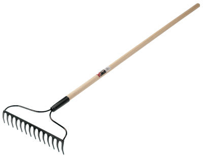 Eagle Bow Style Garden Rake, 14 in Forged Steel Blade, 48 in White Ash Handle