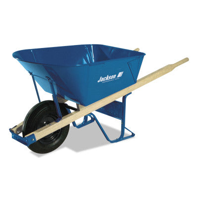 Jackson Steel Contractors Wheelbarrows, 5.75 cu ft, Flat-Free Smooth, B.B., Blue