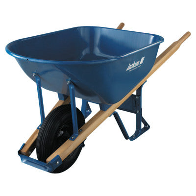 Jackson Steel Contractors Wheelbarrows, 6 cu ft, Pneumatic 2-Ply, B.B., Blue