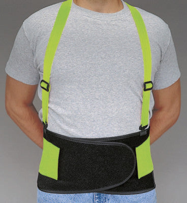 Economy Hi-Viz Back Supports, Large, Lime Green