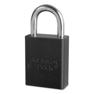 Solid Aluminum Padlocks, 1/4 in Diam., 1 in L X 3/4 in W, Black