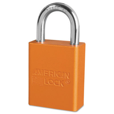 Solid Aluminum Padlocks, 1/4 in Diam., 1 in L X 3/4 in W, Orange