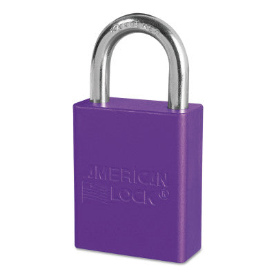 Solid Aluminum Padlocks, 1/4 in Diam., 1 in L X 3/4 in W, Purple