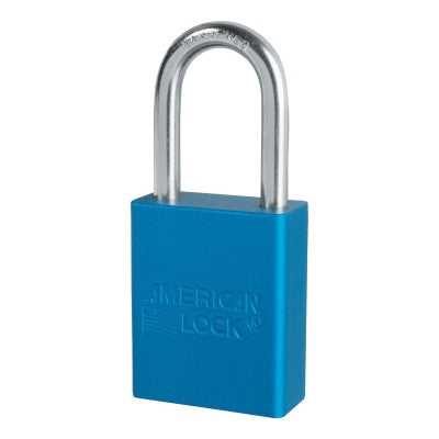 Solid Aluminum Padlocks, 1/4 in Diam., 1 1/2 in L X 3/4 in W, Blue