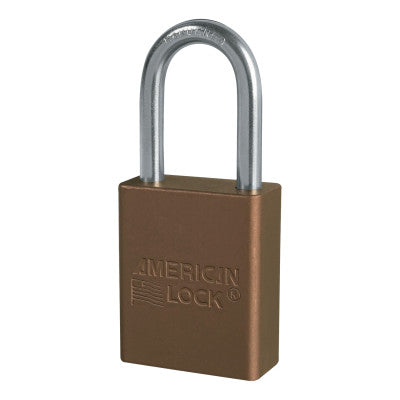 Solid Aluminum Padlocks, 1/4 in Diam., 1 1/2 in L X 3/4 in W, Brown