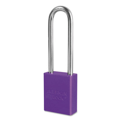 Solid Aluminum Padlocks, 1/4 in Diam., 3 in L X 3/4 in W, Purple