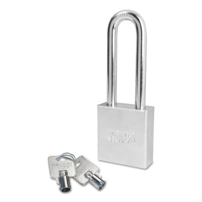 Steel Padlocks (Square Body w/Tubular Cylinder), 3/8 in Diam., 3 in Long