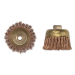 Knot Wire Cup Brush, 6 in Dia., 5/8-11 Arbor, .02 in Wire