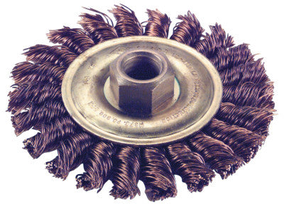 Knot Wire Wheel Brush, 4 in D x 0.357 in W, .02 in 20,000 rpm