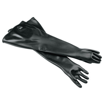 Neoprene Glovebox Gauntlet Gloves, Black, Smooth, 10 1/2