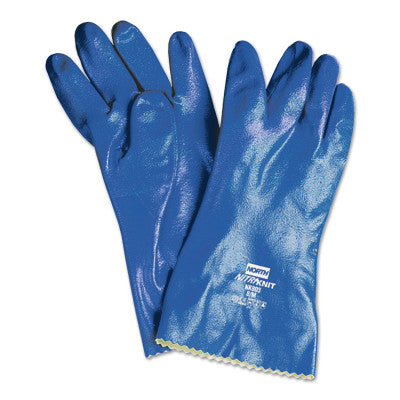 Nitri-Knit Supported Nitrile Gloves, Elastic, Interlock Knit, 2X-Large, Blue