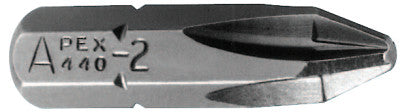 Phillips Insert Bits, #2, 1/4 in x 1 in, Hex, 18 per bag