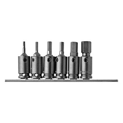 6 Piece Hex Bit Socket Sets, 1/2 in, 6 Point