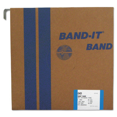 Giant Bands, 1 in x 100 ft, 0.044 in Thick, Stainless Steel