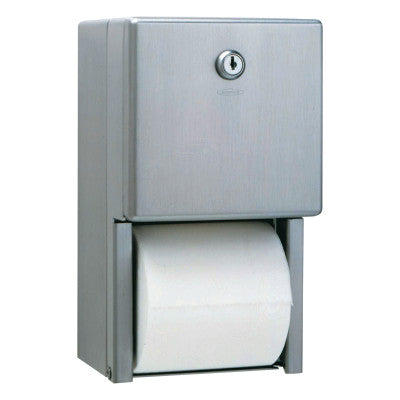 Stainless Steel Two-Roll Tissue Dispenser, 6 1/4w x 6d x 11h, Stainless Steel