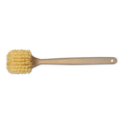 Utility Brush, Polypropylene Fill, 20 in Long, Tan Handle