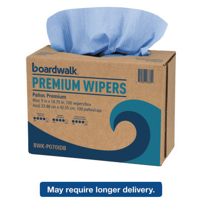Hydrospun Wipers, Blue, 9 x 16 3/4, 10 Pack Dispensers of 100