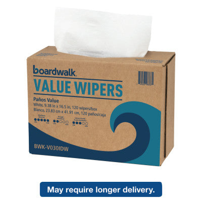 DRC Wipers, White, 9 1/3 x 16 1/2, 9 Dispensers of 100