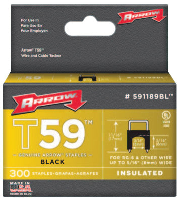 T59 Type Staples, 5/16 in L x 5/16 in W, Black