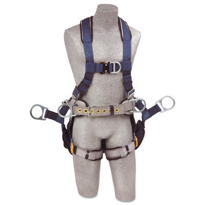 ExoFit Tower Climbing Harnesses, Back/Front/Side D-Rings, X-Large, Quick Connect