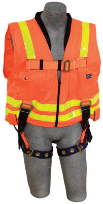 Delta Vest Hi-Vis Reflective Workvest Harness, Tongue Buckle, Orange, Universal