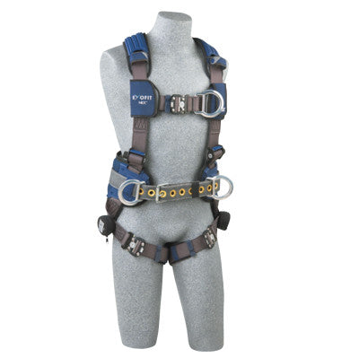 ExoFit NEX Construction Style Climbing Harness, Back/Side/Front D-Rings, Large