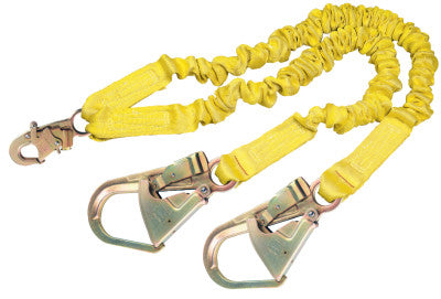 ShockWave2 100% Shock Absorbing Lanyard, 6 ft, Self-Locking Snap, 310 lb Cap.