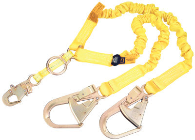 ShockWave2 100% Shock Absorbing Lanyard, 6 ft, D-Ring, Self-Locking Snap, 2 Legs