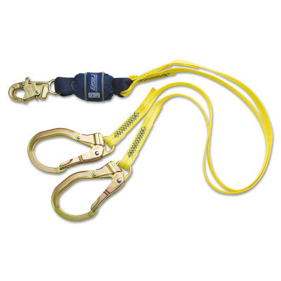 Force2 100 Tie-Off Shock Absorbing Lanyards, 6 ft, Snap Hook, 310/420 lb