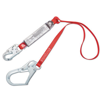 PRO Shock Absorbing Lanyard, 6 ft, Rebar Hook Connection, 1 Leg