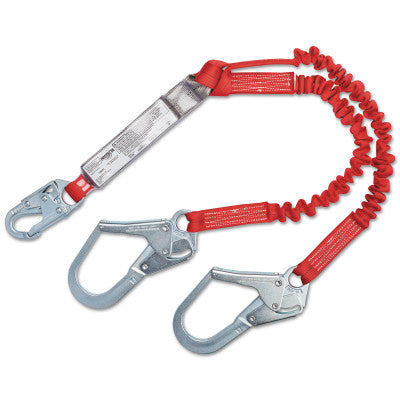 PRO Pack Elastic 100 Tie-Off Shock Absorbing Lanyards, 6 ft, Snap Hook, 310 lb